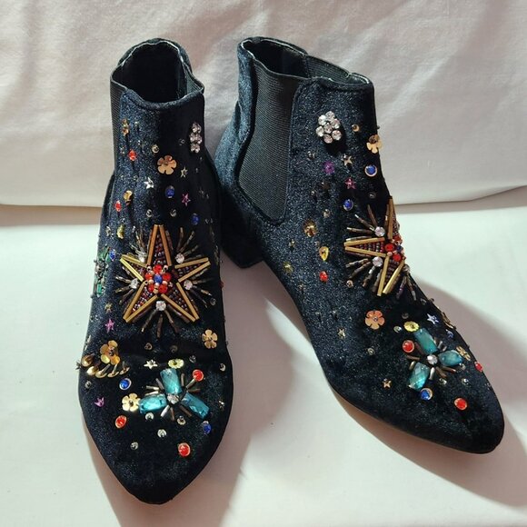 Betsey Johnson Shoes - Betsey Johnson boots sz 6 M Jax sequin beading VGUC